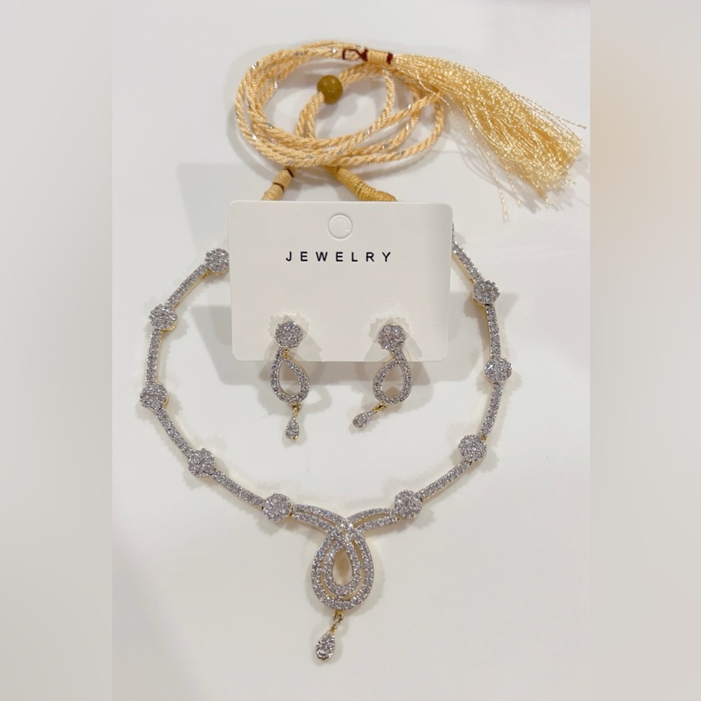 Pakistani Indian style Silver and Gold Jewelry Set